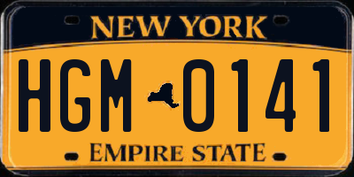 NY license plate HGM0141