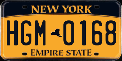 NY license plate HGM0168