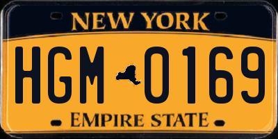 NY license plate HGM0169