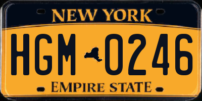 NY license plate HGM0246