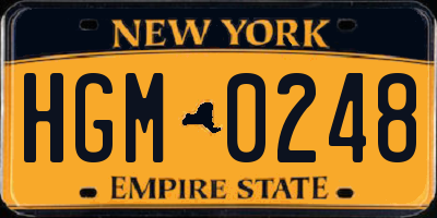 NY license plate HGM0248