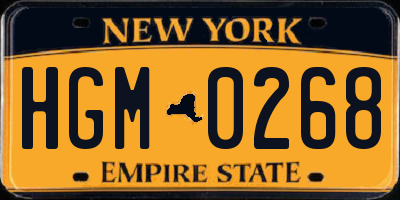NY license plate HGM0268