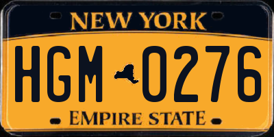 NY license plate HGM0276