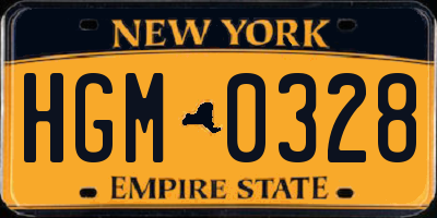 NY license plate HGM0328