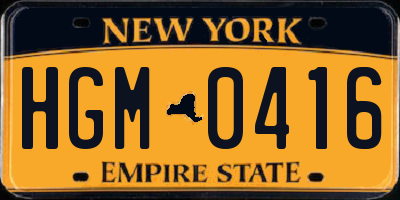 NY license plate HGM0416