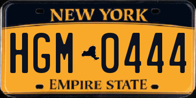 NY license plate HGM0444