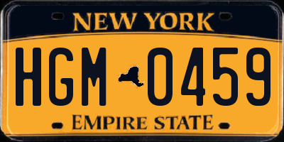 NY license plate HGM0459