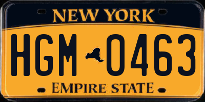 NY license plate HGM0463
