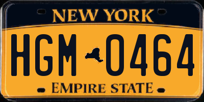 NY license plate HGM0464