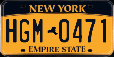 NY license plate HGM0471