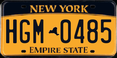 NY license plate HGM0485