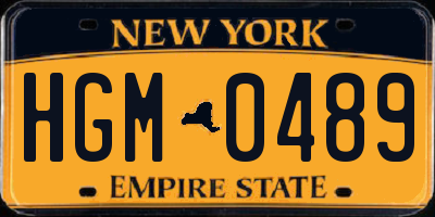 NY license plate HGM0489