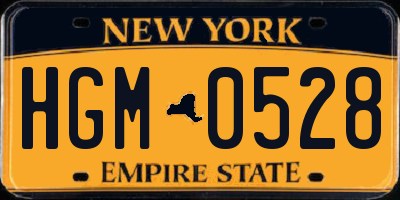NY license plate HGM0528