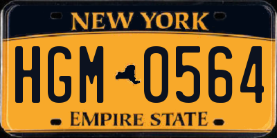 NY license plate HGM0564