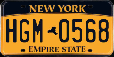 NY license plate HGM0568