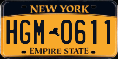NY license plate HGM0611