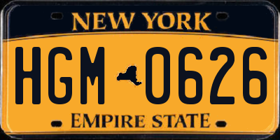 NY license plate HGM0626