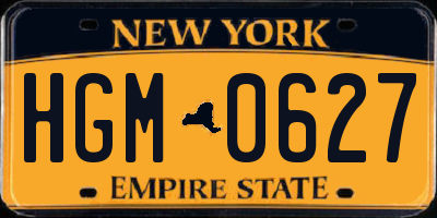 NY license plate HGM0627