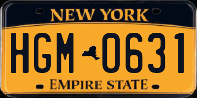 NY license plate HGM0631