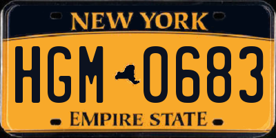 NY license plate HGM0683