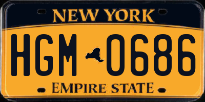 NY license plate HGM0686