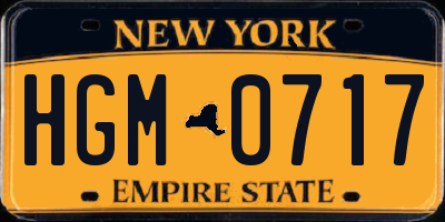 NY license plate HGM0717