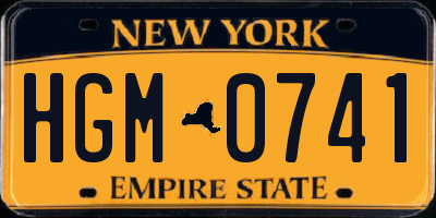 NY license plate HGM0741