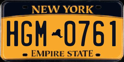 NY license plate HGM0761