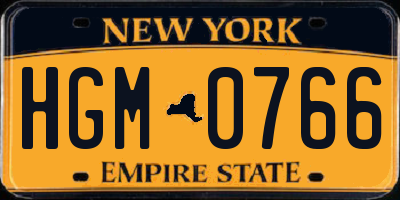 NY license plate HGM0766