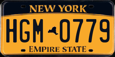 NY license plate HGM0779