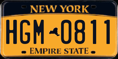 NY license plate HGM0811