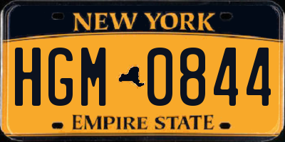 NY license plate HGM0844