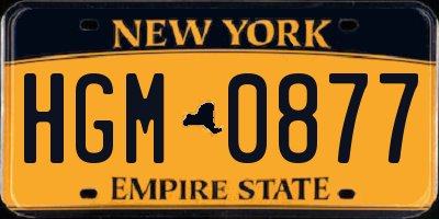 NY license plate HGM0877