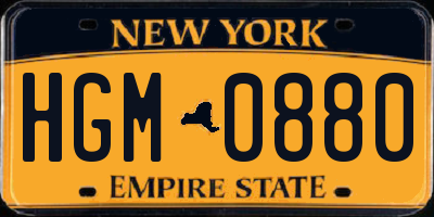 NY license plate HGM0880