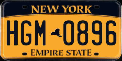 NY license plate HGM0896