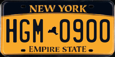 NY license plate HGM0900