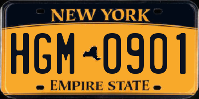 NY license plate HGM0901