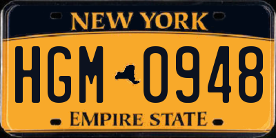 NY license plate HGM0948