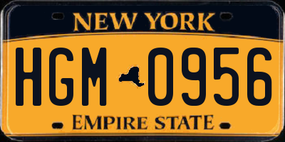 NY license plate HGM0956