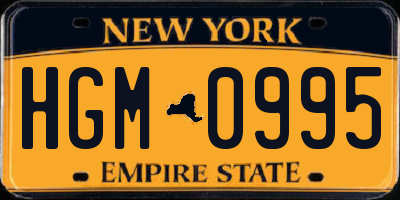 NY license plate HGM0995