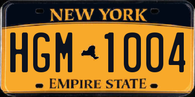 NY license plate HGM1004