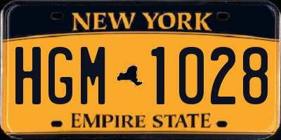 NY license plate HGM1028