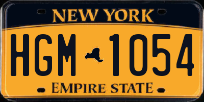 NY license plate HGM1054