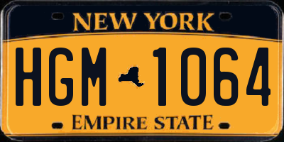 NY license plate HGM1064