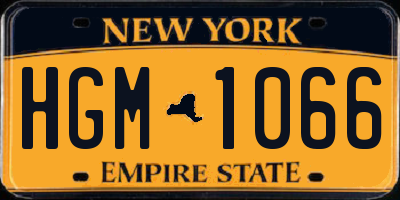 NY license plate HGM1066