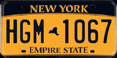 NY license plate HGM1067