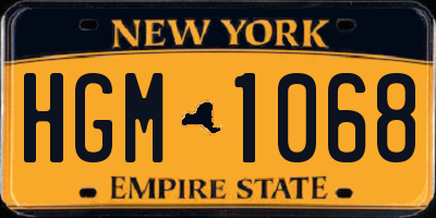 NY license plate HGM1068