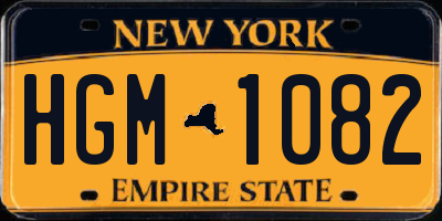 NY license plate HGM1082