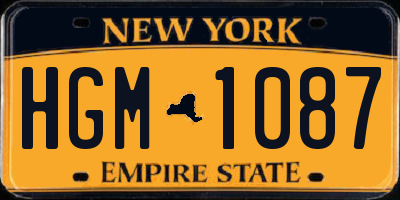 NY license plate HGM1087