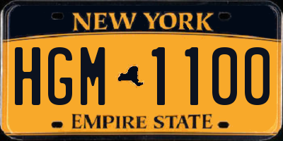 NY license plate HGM1100